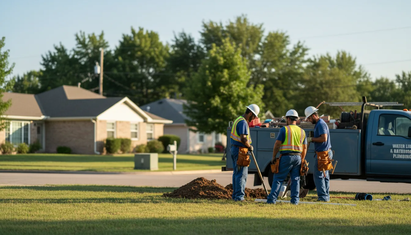 Residential water line and bathroom plumbing service in Moline, MI